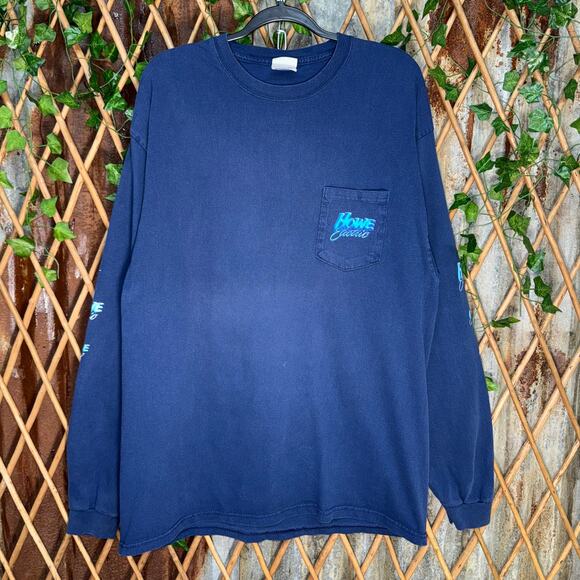 vintage y2k Howe electric flame sleeve graphic 00s LS tshirt - Picture 2 of 4